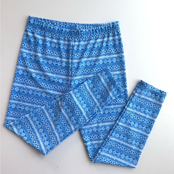 Coolibar Other - Coolibar Girls Wave Swim Tights Blue Geometric Print size Youth Medium Excellent